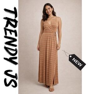 NWT Trendy JS striped maxi dress